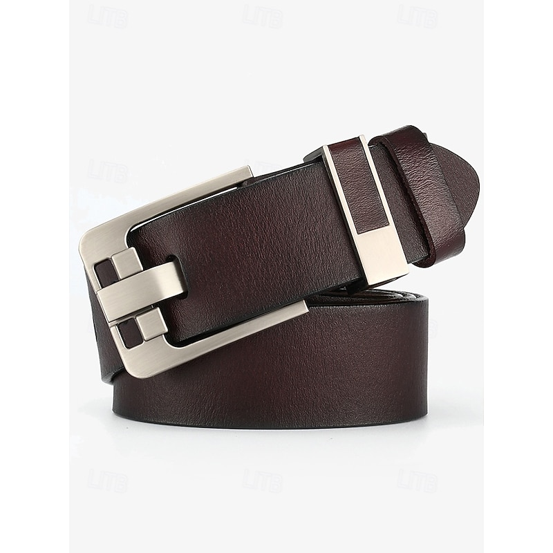 Men's Leather Belt with Stylish Metal Buckle – Durable and Adjustable for Casual & Formal Wear2
