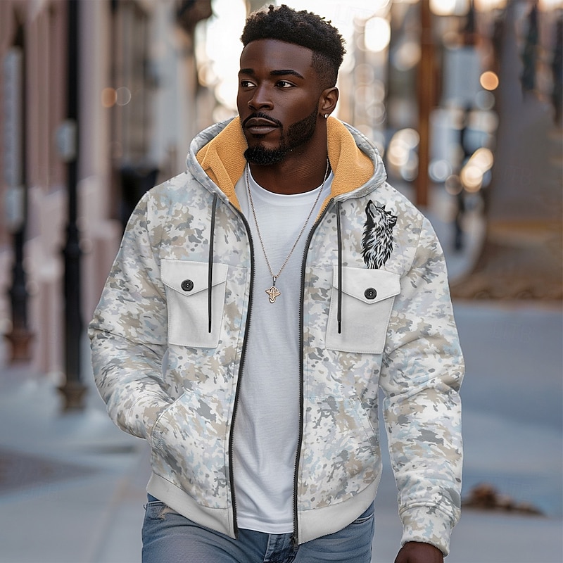 Men's Hoodie Hoodies Sweatshirt Camouflage Fall / Winter Designer