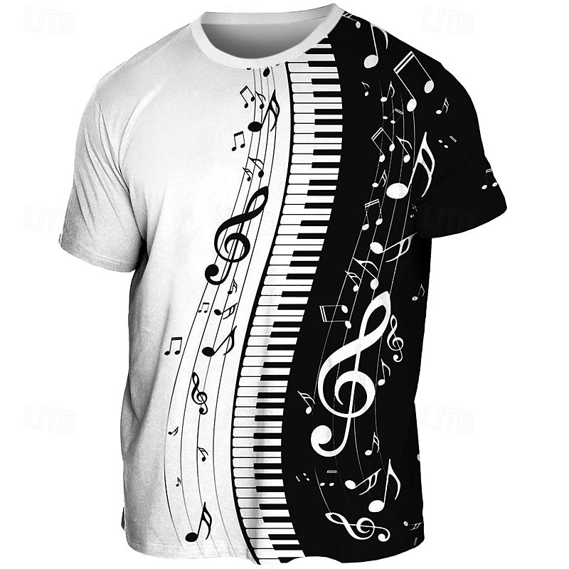 Men's T shirt Tee Tee Graphic Musical Instrument Crew Neck Clothing Apparel 3D Print Outdoor Casual Daily Sports Short Sleeve Print Vintage Fashion Designer
