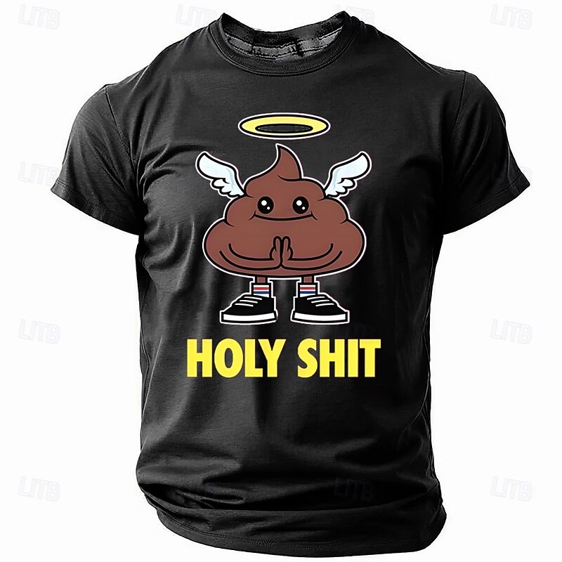 Men's Rude Offensive Christmas Cartoon Ice Cream T shirt Short Sleeve T shirt 3D Print Crew Neck Shirt Fashion Funny Athleisure Street Sports Outdoor Daily Black Red Blue Summer Spring Clothing4