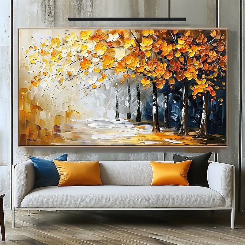 Impressionism oil painting hand painted Abstract Autumn Landscape Paintings On Canvas Handmade Landscape Textured Painting Wall Art oil painting Hand Painted autumn painting for Living Room Wall Decor3