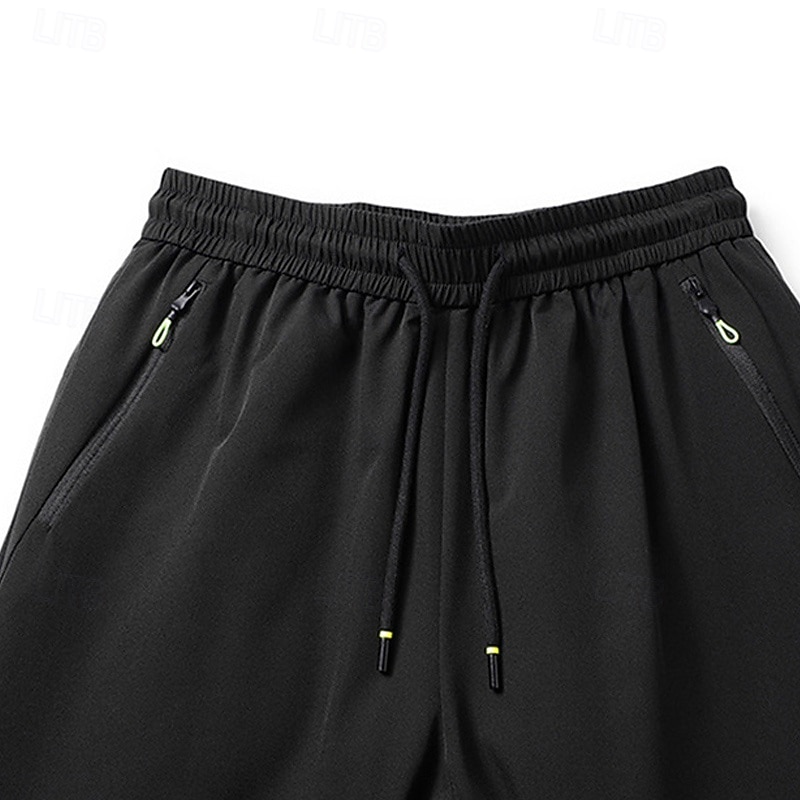 Men's Athletic Pants Fleece Pants Sweatpants Winter Pants Trousers Pocket Drawstring Elastic Waist Plain Comfort Warm Sports Outdoor Daily Fashion Casual Black Gray Micro-elastic2