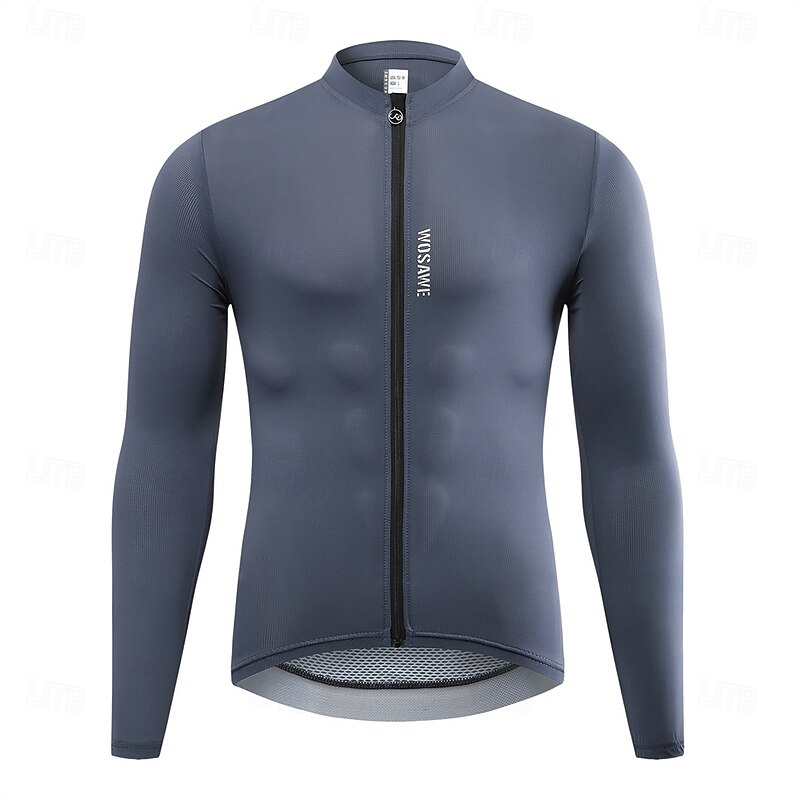 WOSAWE Summer Men's Bicycle Cycling Long Sleeve Top Quick Dry Breathable Moisture Transferring Sweat Transferring Sports Top Cycling Jersey BT286