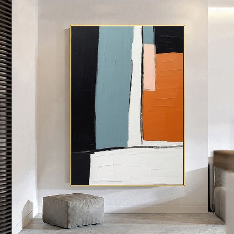 Handmade Abstract Orange Paintings On Canvas handpainted  Rich Textured Acrylic Painting Modern oil painting Wall Art Hand Painted Artwork abstract painting  for Living Room  bedroom art Wall Decor