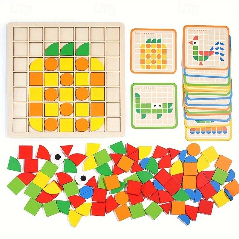 3D Mosaic Puzzles - Multi-colored Multi-shaped Educational Desktop Games Building Blocks Ideal Christmas and Halloween Gifts for Children4