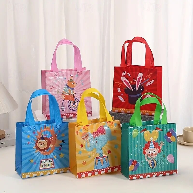 30pcs 30-Piece Circus Carnival Party Favor Bags with Handles Non-Woven Fabric Treat Bags for Birthday Showman Theme Parties & Decorations3