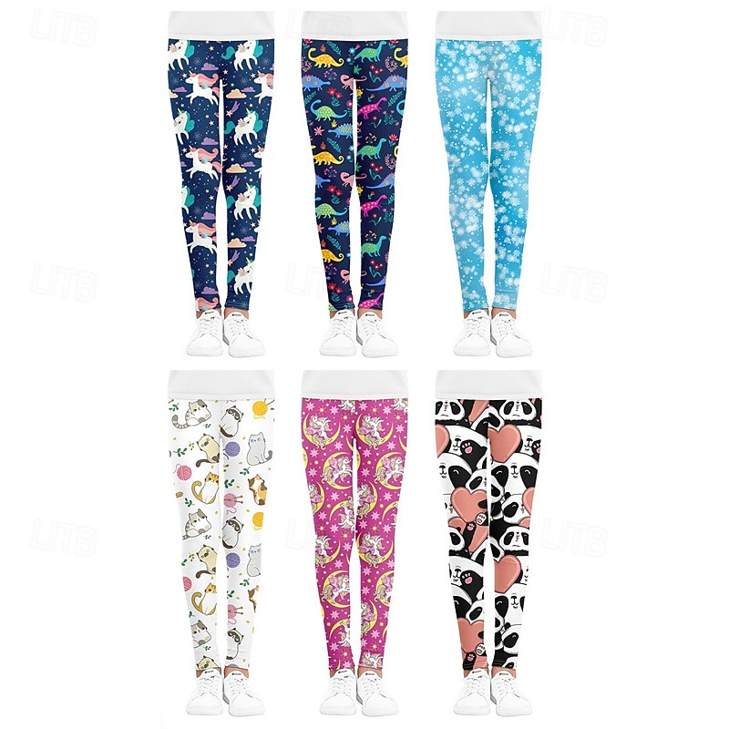 Girls' 3D Cartoon Pants Leggings Spring Fall Active Basic Kids 4 years+ Outdoor Casual Daily Regular Fit