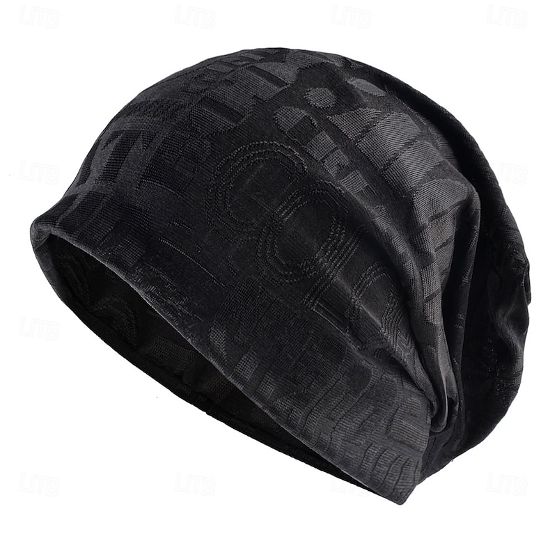 Men's Unisex Beanie Hat Beanies Skull Cap Black Blue Polyester Cozy Daily Wear Going out Patterned2
