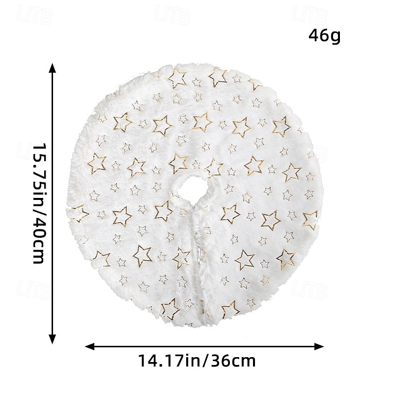 Christmas Tree Skirt Snowflake Mini Design for Tabletop Christmas Tree Base Cute Star Pattern Holiday Decoration Mat Festive Seasonal Home Party Accessory3