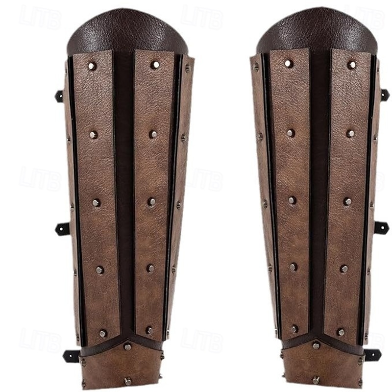 Retro Vintage Medieval Leg Brace Boot Covers Leg Guards Fancy Dress Men's Unisex Viking Carnival Masquerade Performance Stage Renaissance Fair Adults' Legguards3