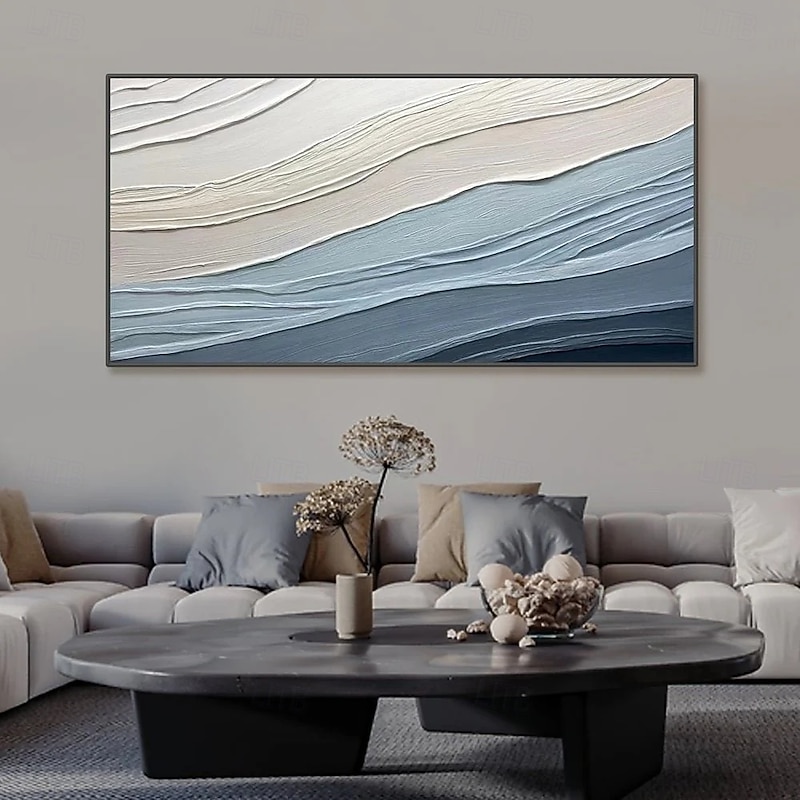 Abstract Oil painting handmade Blue Sea Wave Painting On Canvas Modern wave Oil Painting Hand Painted Large oil painting Wall Art painting For Home Decoration