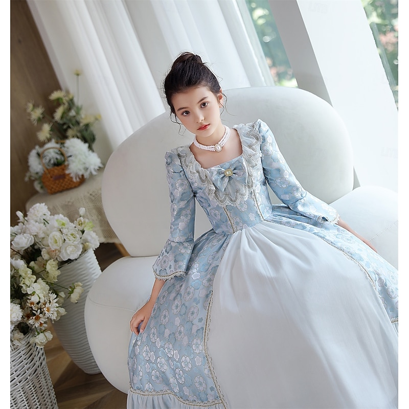Gothic Rococo Vintage Inspired Dress Masquerade Flower Girl Dress Princess Shakespeare Solid Color Ball Gown Fancy Dress Girls' Halloween Carnival Children's Day Wedding Party Wedding Guest Child's2