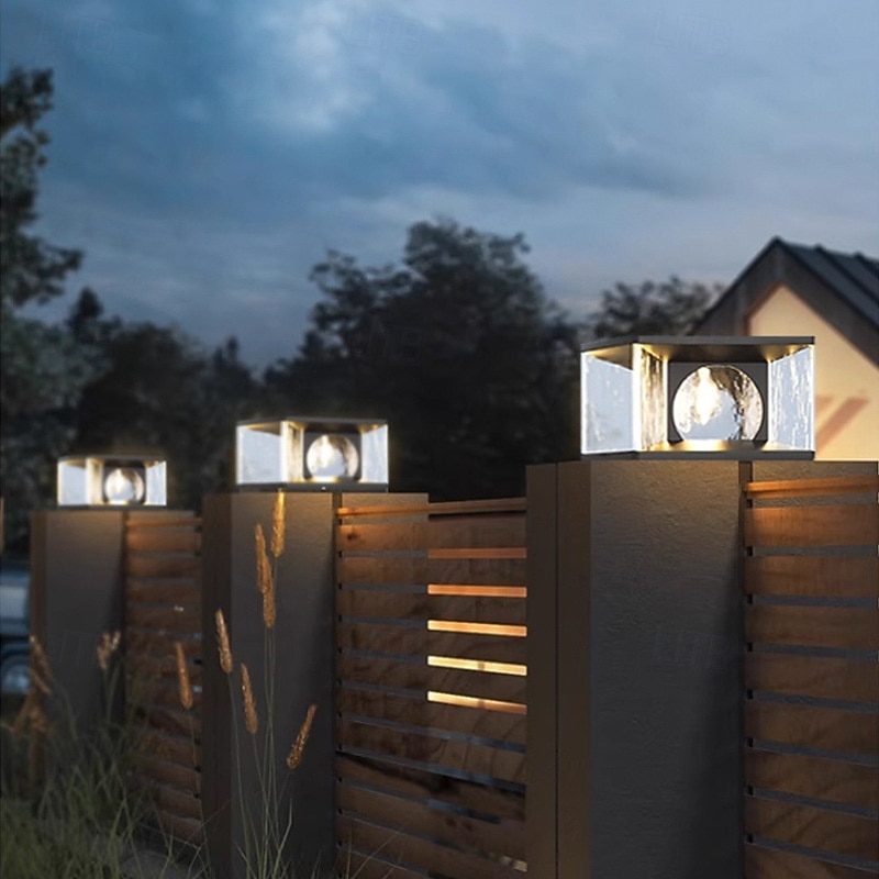 Outdoor Post Lights Fixture Modern Yard Entry Outdoor Column Lights with Stainless Steel Housing Patio Pillar Lights 110-240V 20W3