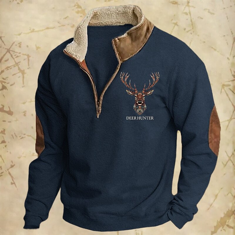 Men's Sweatshirt Quarter Zip Sweatshirt Black Navy Blue Khaki Light Grey Half Zip Plain Christmas Sports & Outdoor Daily Christmas Streetwear Cool Winter Spring &  Fall Clothing Apparel Hoodies