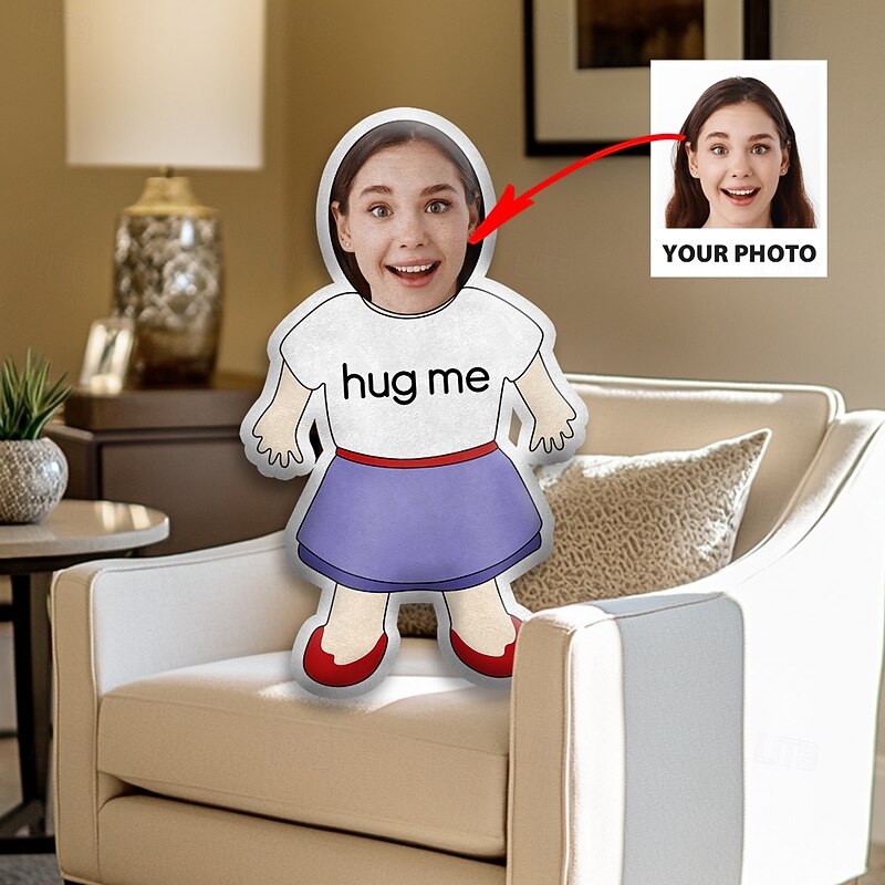 Irregular Cushions & Pillows Personalized Gift Photo Hug Me Custom Gift Ideas in Various Sizes with Insert Gift for Him Valentine's Day3