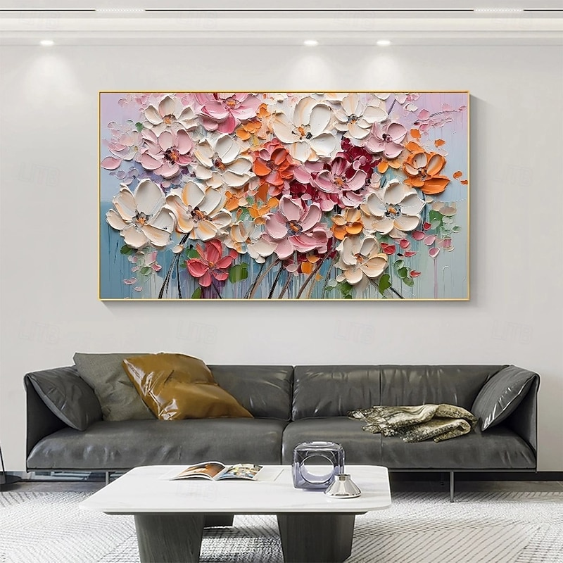 3D Floral Oil painting handpainted 3D Floral Painting handmade Palette Knife flowers oil painting wall art Large 3D Textured PaintingModern Decorative Paintings Impressionism Abstract oil painting4