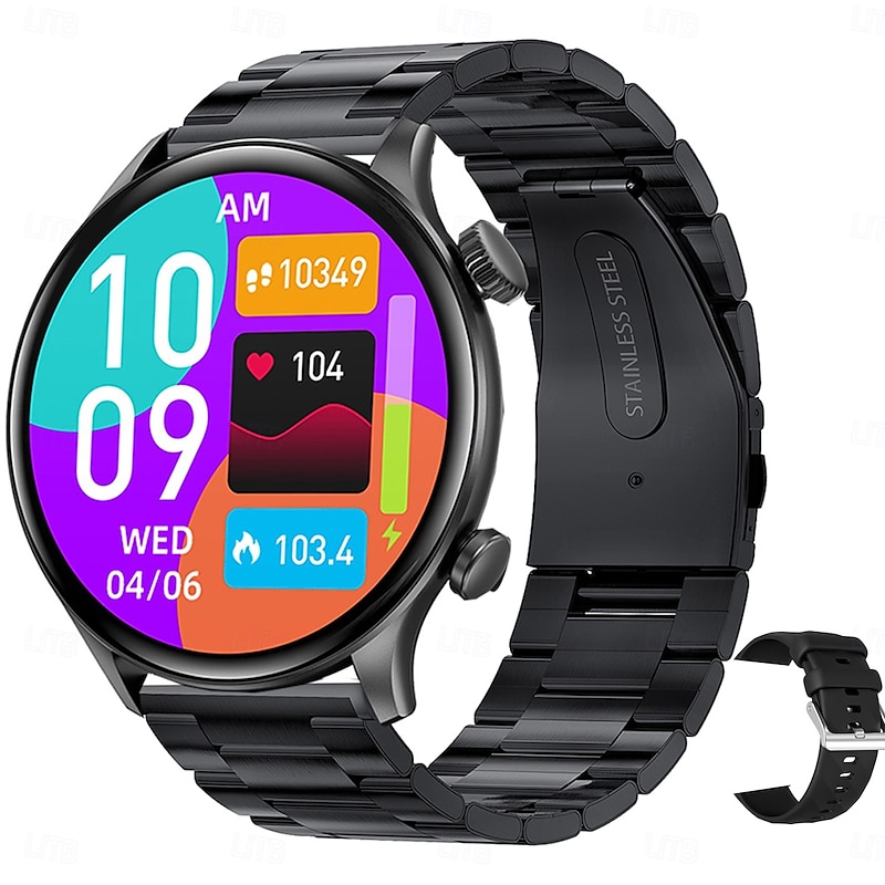 iMosi ZW63 Smart Watch 1.39 inch Smartwatch Fitness Running Watch Bluetooth Temperature Monitoring Pedometer Call Reminder Compatible with Android iOS Women Men Hands-Free Calls Media Control Message