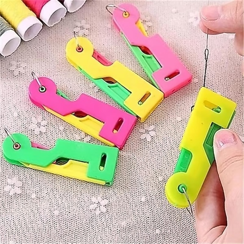 3/6pcs Automatic Needle Threader, 2025 New Sewing Machine Needle Threader, Plastic Needle Threaders, Automatic Needle Threading Device for Sewing Embroidery2