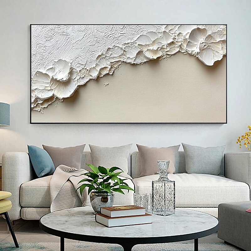 Handmade Original Thick Textured Beach Oil Painting On Canvas Abstract Minimalist Ocean Waves Wall Art for Home Decor With Stretched FrameWithout Inner Frame Painting4