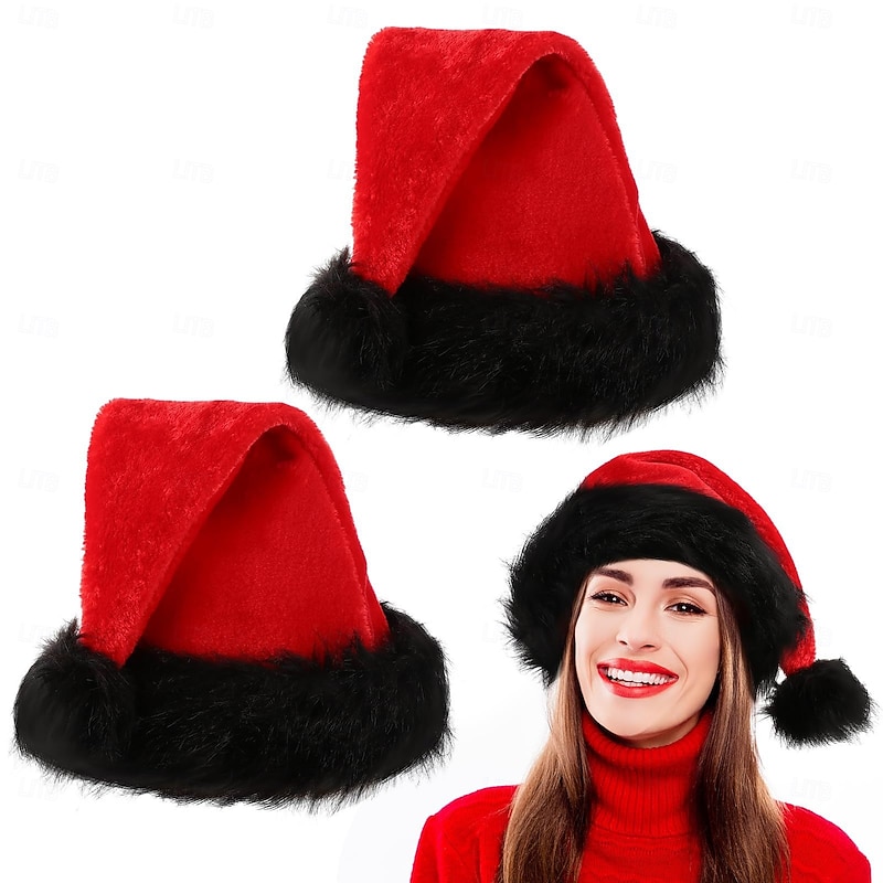 2 PCS Santa Claus Christmas Hat Men's Women's Christmas New Year Christmas Eve Christmas Hat