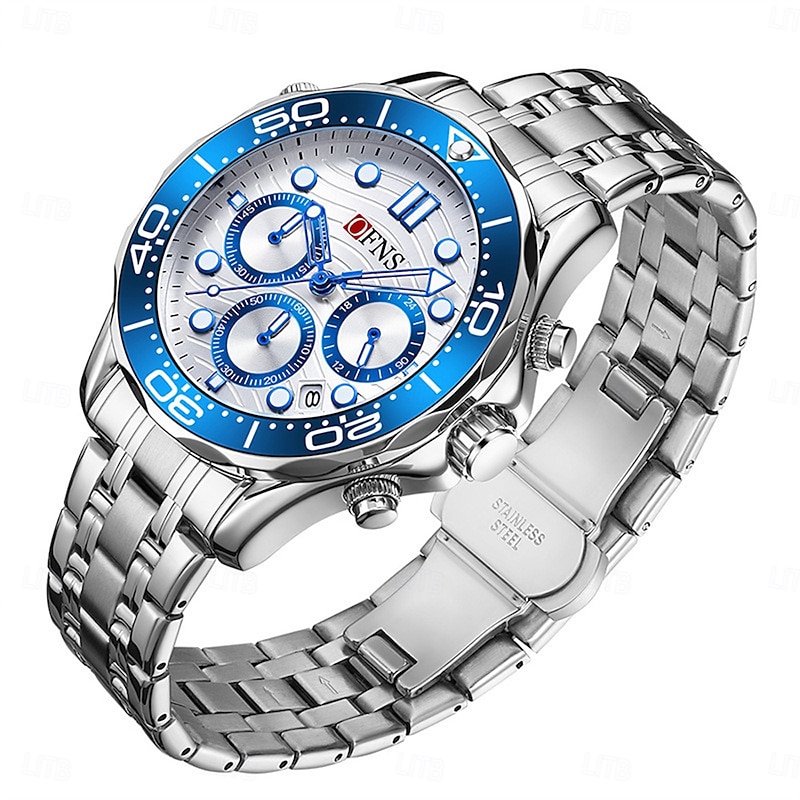 SANDA Men Quartz Watch Outdoor Fashion Casual Wristwatch Luminous Calendar Chronograph Waterproof Steel Silicone Gel Watch