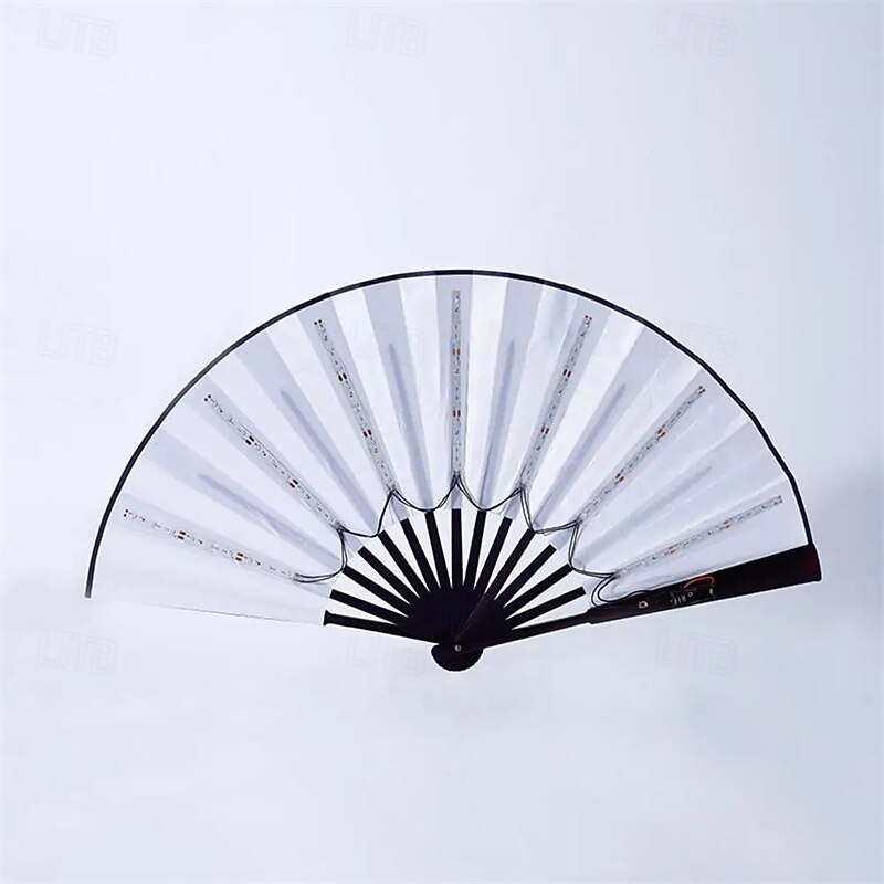 Glow Folding Led Fan Dancing Light Fan Night Show Halloween Christmas Rave Festival Accessories Glow In The Dark Party Supplies3