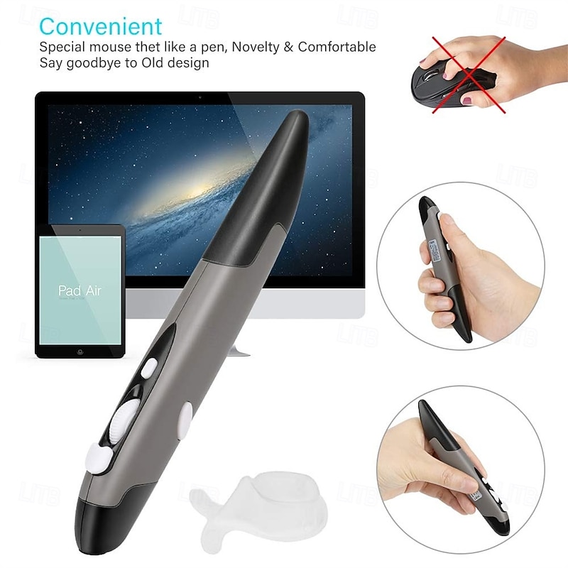 2.4GHz USB Wireless Optical Pocket Pen Mouse Adjustable 800/1200/1600 DPI Handwriting Smart Mouse for Laptop Android Tablet PC2