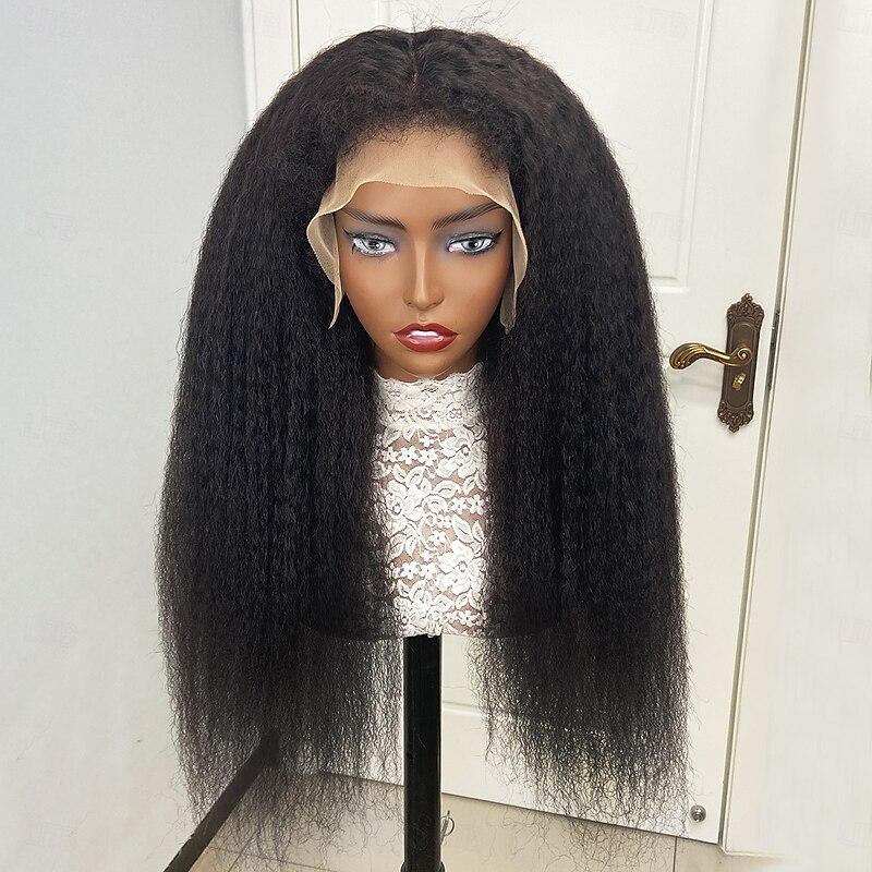 Ishow Human Hair 13x4 Lace Front Wig Yaki Straight Natural Wig 150% Density with 4C-Baby Hair3