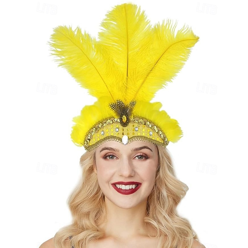 Brazilian Halloween Headband Feather Adults' Women's Halloween Carnival Mardi Gras Party Masquerade Carnival of Venice Easy Halloween Costumes Dress Up 6