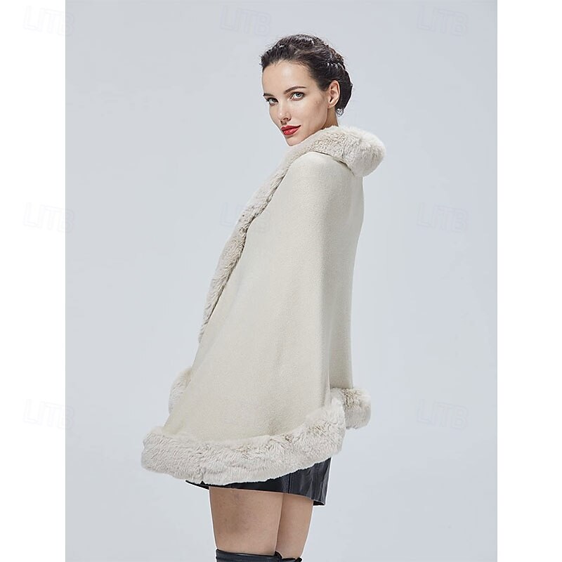 Faux Fur Shawl Wrap Stole Shrug Bridal Winter Wedding with Hook4