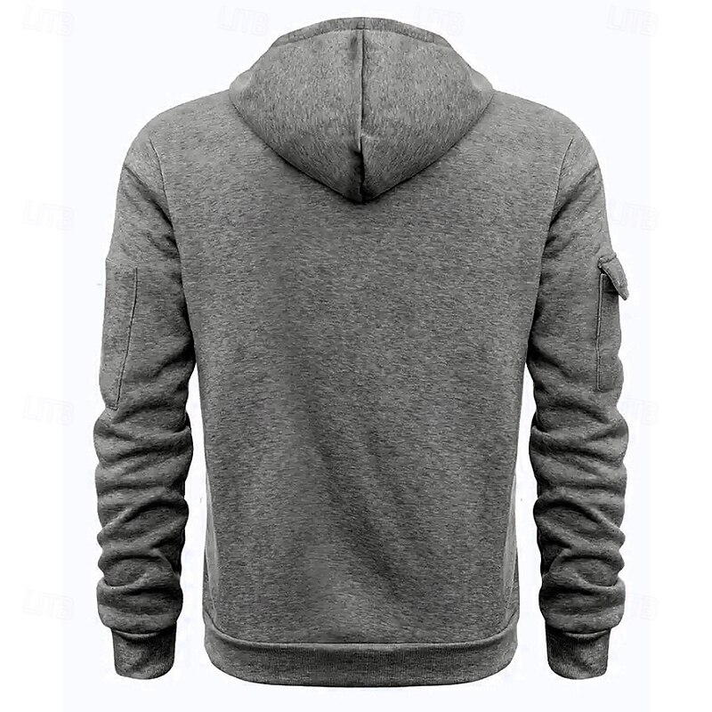 Men's Quarter Zip Sweatshirt Raglan Hoodie Tactical Hoodie Black Burgundy Navy Blue Royal Blue Khaki Half Zip Plain Sports & Outdoor Daily Holiday Streetwear Cool Retro Winter Spring &  Fall Clothing3