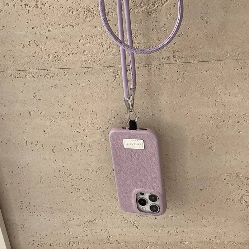 Phone Case For iPhone 17 Pro Max 17 Air 16 15 14 Pro Max 13 Back Cover with Lanyard Shockproof Retro TPU PU Leather4