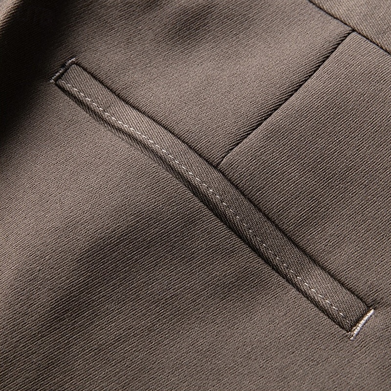 Men's Graduation Dress Pants Trousers Chinos Buttons Pocket Solid Color Comfort Formal Party Work Fashion Classic Style Black Coffee Micro-elastic4