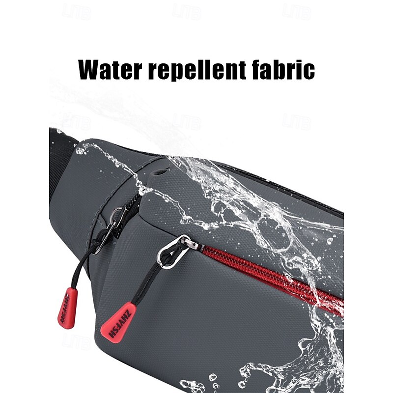 Men's Waterproof Sports Waist Bag - Lightweight Fanny Pack with Multiple Pockets for Travel, Running, and Outdoor Activities4