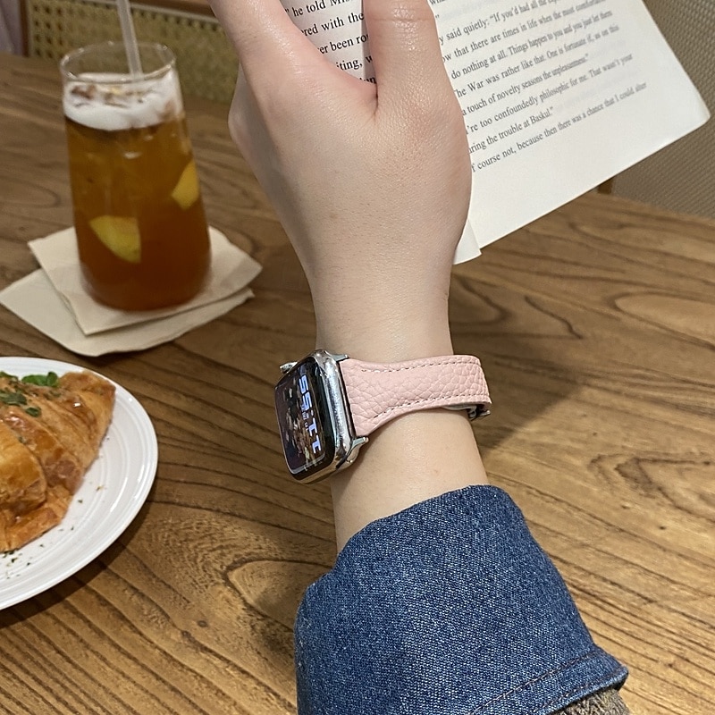 Leather Band Compatible with Apple Watch band 38mm 40mm 41mm 42mm 44mm 45mm 49mm Adjustable Genuine Leather Strap Replacement Wristband for iwatch Ultra 2 Series 9 8 7 SE 6 5 4 3 2 13