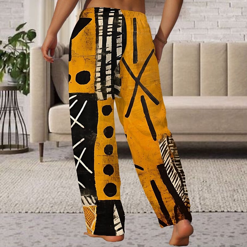 Men's Graphic Pants Trousers Mid Waist Drawstring Elastic Waist Hawaiian Casual Outdoor Holiday Beach Wear Straight Leg Trousers Summer Spring Fall 3D Print Blue Orange Green4