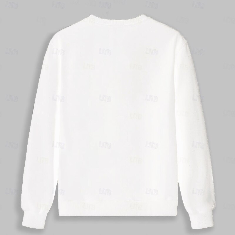 Men's 100% Cotton Palm Tree Sweatshirt Black White Crew Neck Plain Print Casual Daily Sports Other Prints Basic Athletic Fall Winter Clothing Apparel2