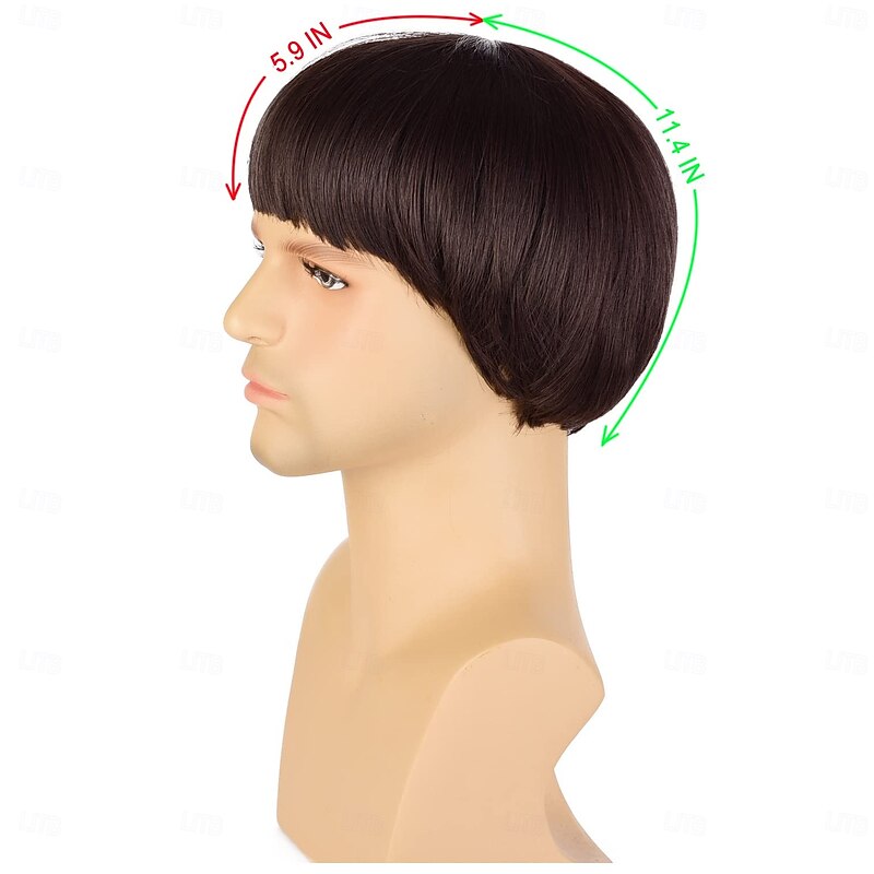 Short Mushroom Wig for Men-Synthetic 60s Bowl Cut Wigs for Anime Movie Music Costume Halloween Cosplay Party3