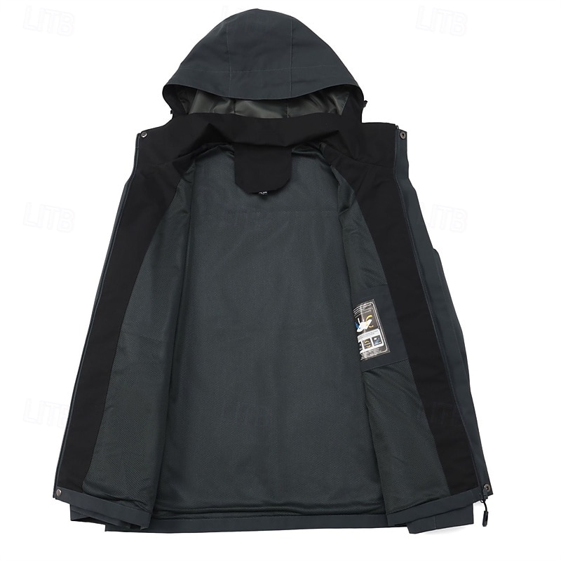 Men's Softshell Jacket Hiking Jacket Outdoor Windproof Water Resistant Windbreaker Jacket Traveling Dark Grey Black White Blue Light Grey4