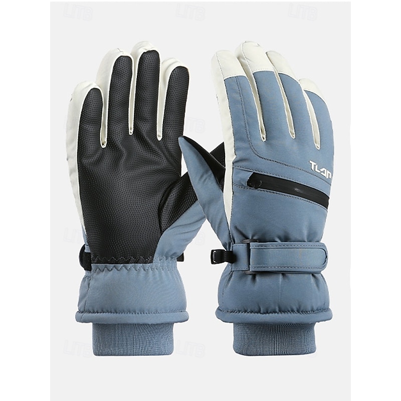 Men's Waterproof Winter Gloves - Insulated Ski and Snowboarding Gloves with Adjustable Strap, Anti-Slip Palm, and Warm Fleece Lining