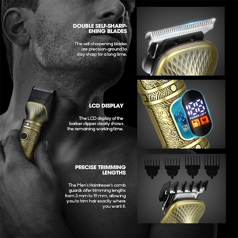 8 in 1 Beard Trimmer for Men Zero Gapped Trimmer Grooming Kit Men Razors for Shaving Face Mustache, Body Nose Hair Trimmer Cordless with Stand2