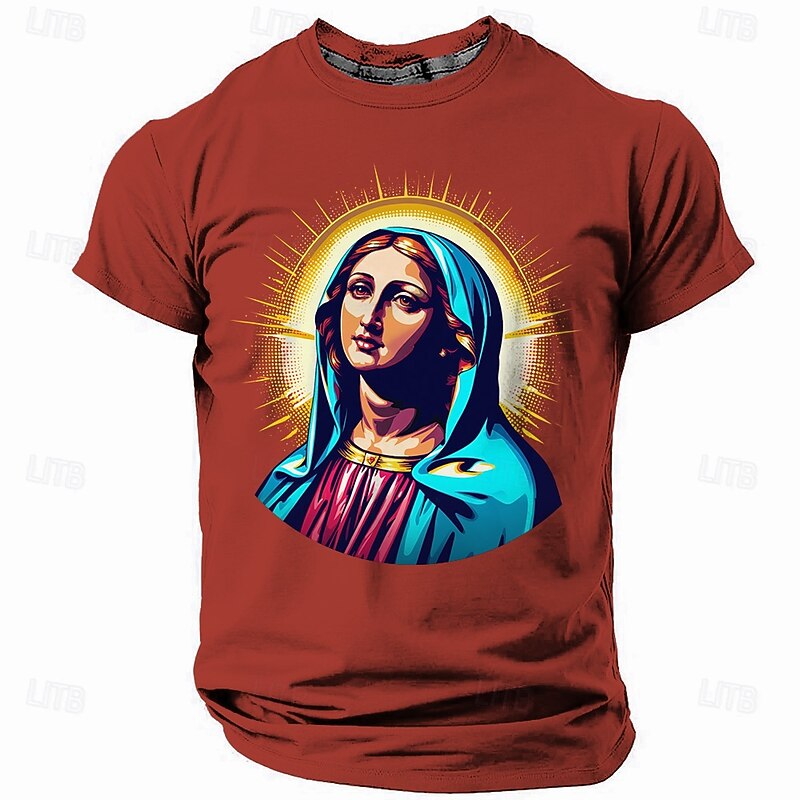 Men's Faith Christian T Shirt Short Sleeve T shirt 3D Print Crew Neck Shirt Fashion Athleisure Street Sports Outdoor Daily Black White Red Summer Spring Clothing Apparel S M L XL XXL XXXL