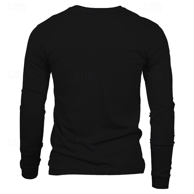 Christmas Men's Christmas Costume T Shirt Long Sleeve T shirt 3D Print Crew Neck Shirt Designer Casual Festival Party Street Casual Black Summer Spring Fall Clothing Apparel S M L XL XXL XXXL3