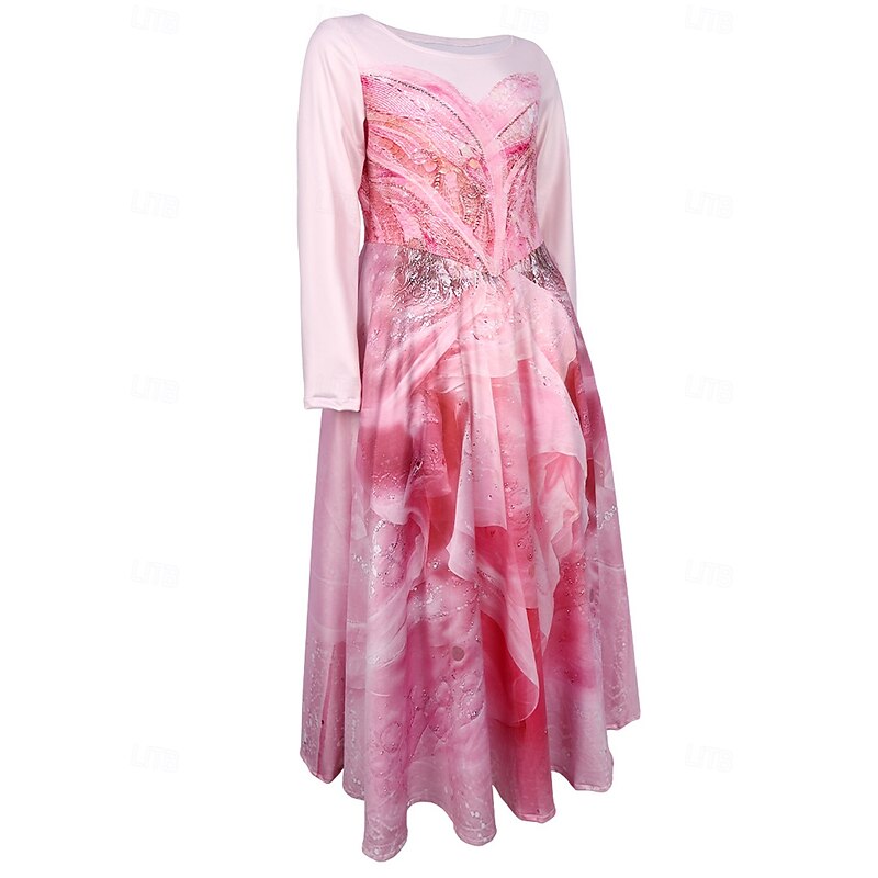 Witch Glinda Elphaba Dress Outfits Costume Walpurgis Night Movie TV Theme Costumes Movie Cosplay for Girls' Kid's Halloween Carnival Mardi Gras Performance Party Stage2