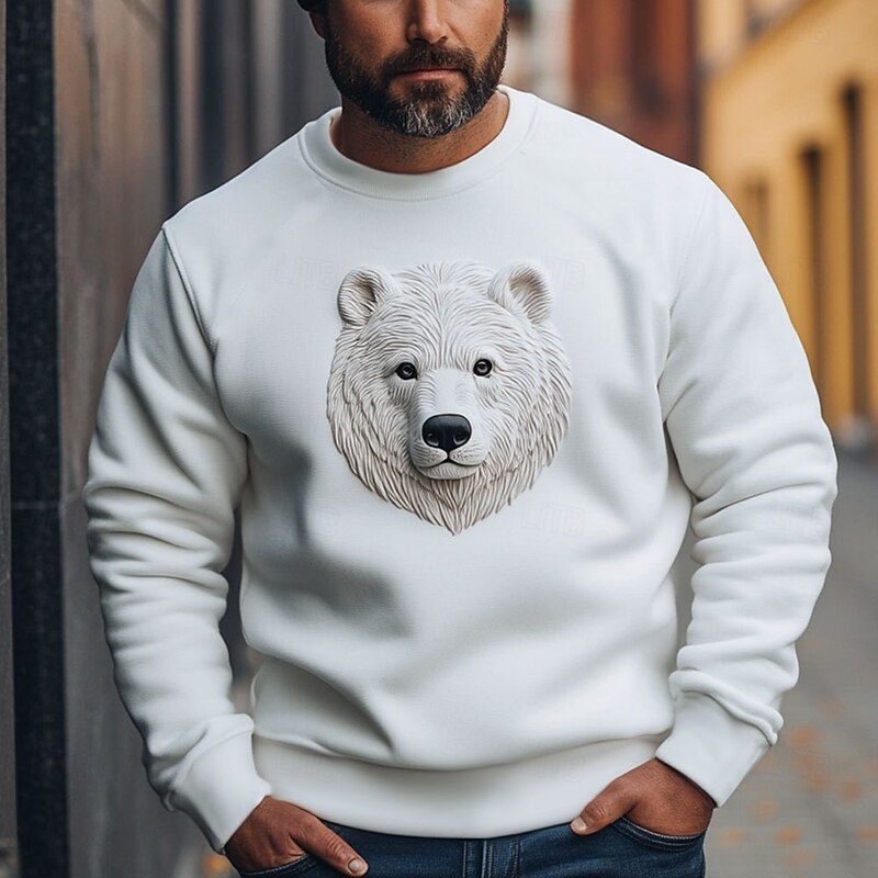 Men's Unisex Animal Lion Sweatshirt Sweatshirt Long Sleeve Sweatshirt Crew Neck Fashion Daily Holiday 3D Printing Holiday Going out Crewneck 3D Print Winter Spring &  Fall4
