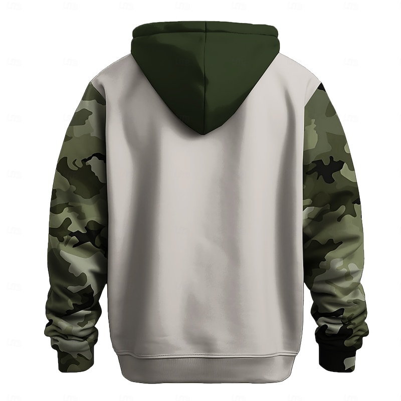 Men's Camo / Camouflage Deer Hoodies Sweatshirt Fashion Cool Long Sleeve Crew Neck Party Hunting Brown Green Drawstring Fall Winter Designer3