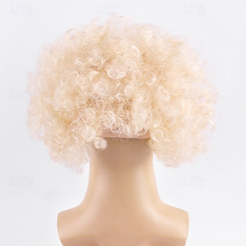 Short Fluffy Synthetic Hair Red Clown Horror Halloween Cosplay Wigs for Men Adult2