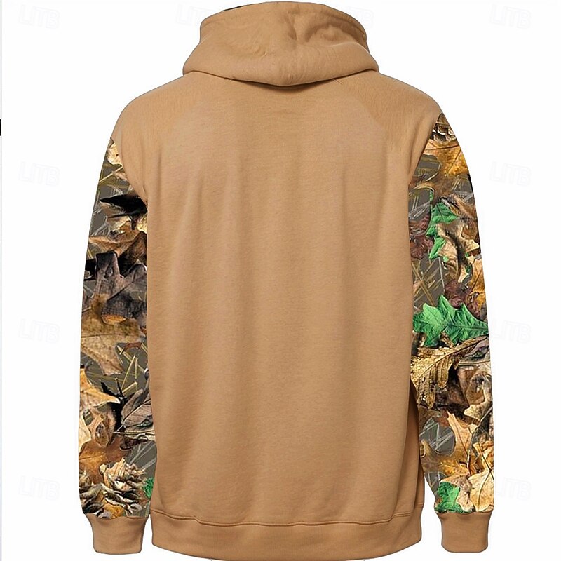Men's Camo / Camouflage Deer Hoodie Sweatshirt Cowboy Casual Long Sleeve Hooded Sports Outdoor Streetwear Black Brown Pocket 3D Print Fall Winter Designer2