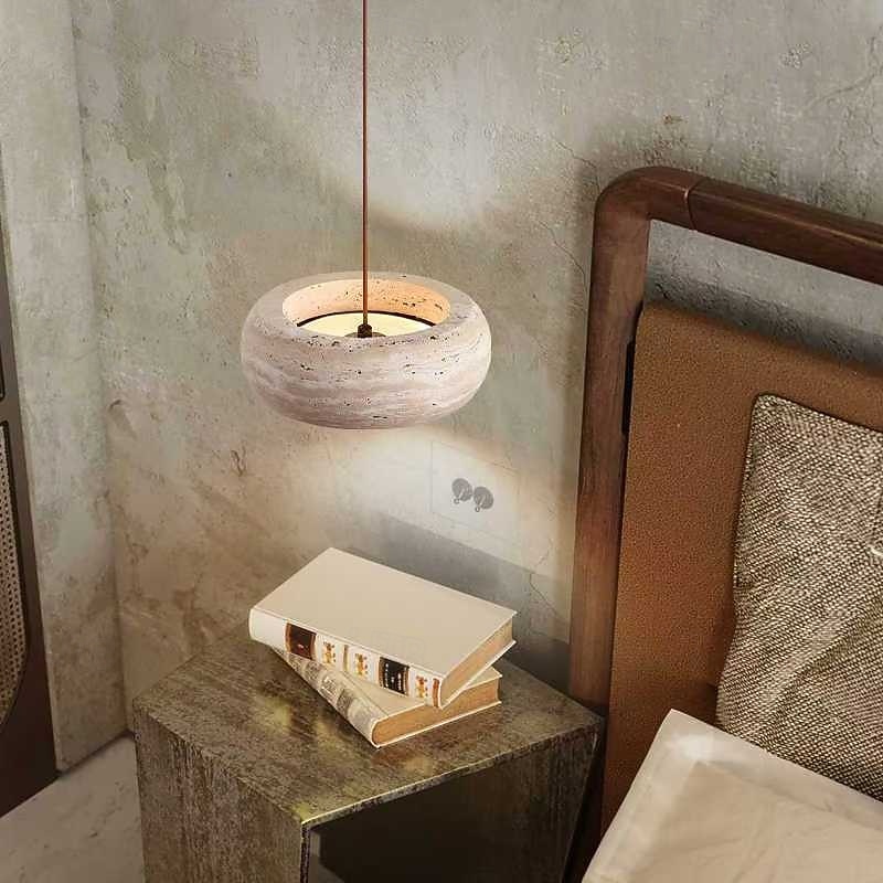 Wabi-Sabi Bedside Chandelier Cave Stone Restaurant Bar Vintage Creative Lamps Vestibule LED Pendant Light 20cm 110-240V2