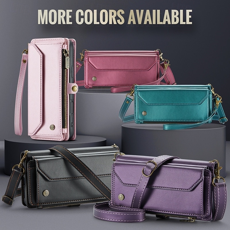 Phone Case For iPhone 17 Pro Max 17 Air 16 15 14 Pro Max Plus 13 12 11 Pro Max Mini Wallet Case with Stand Holder Magnetic with Lanyard Retro TPU PC